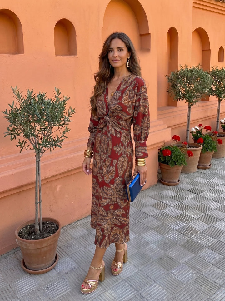 Printed Midi Dress