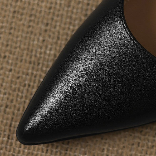 Calenne Leather Kitten Heels Cognac