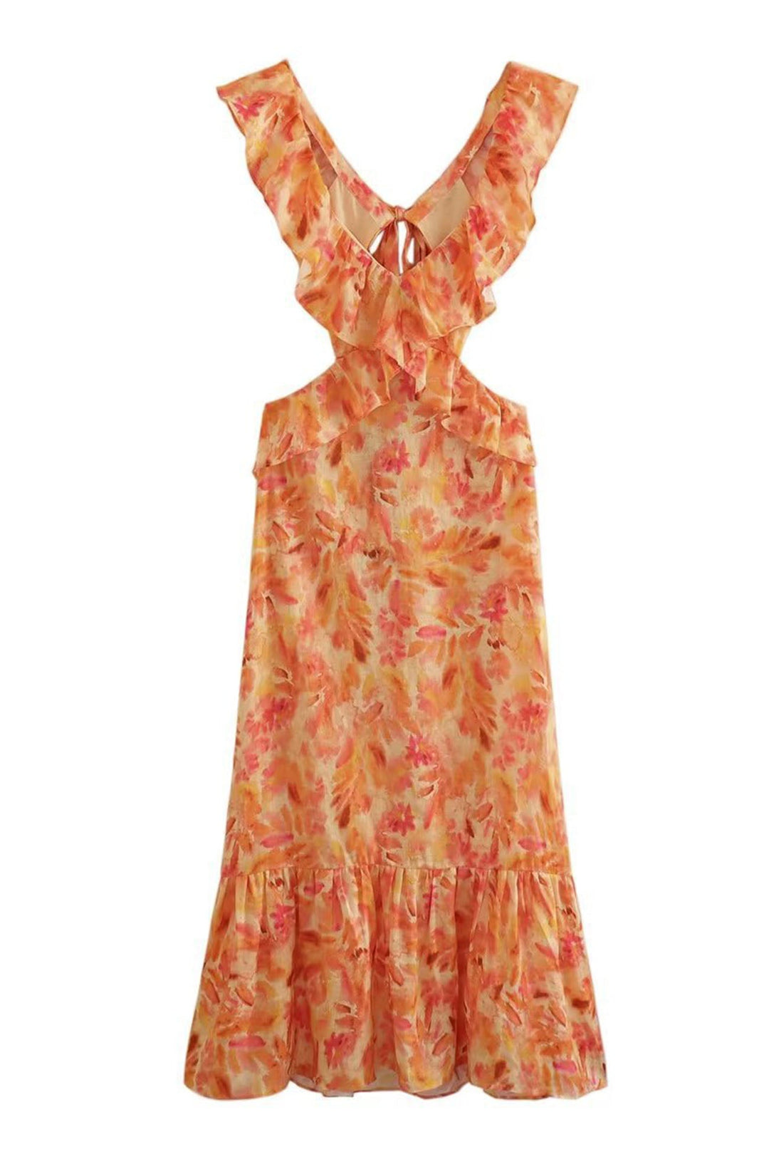 Floral Ruffle Midi Dress