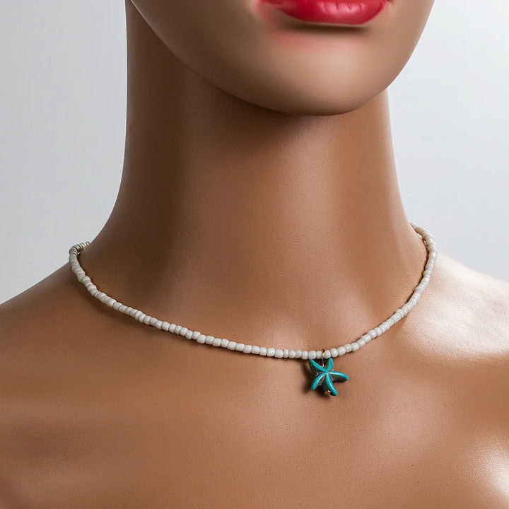 Graceful Turquoise Starfish Necklace