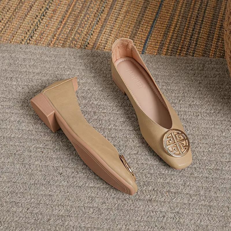 Orchard Leather Flats Black