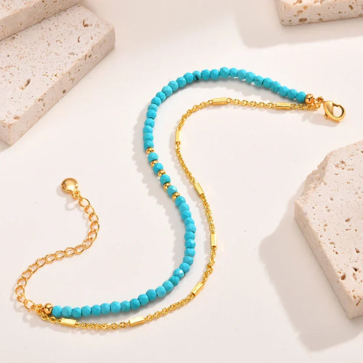 Radiant Gold Turquoise Chain Bracelet