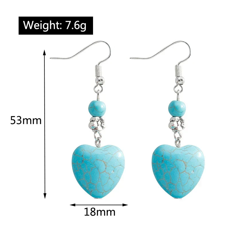 Refined Turquoise Heart Earrings