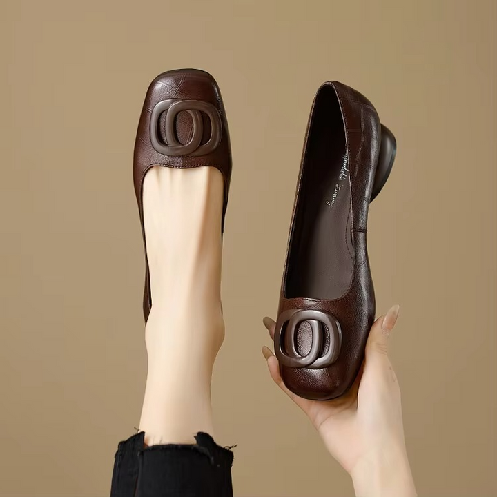 Opium - Leather Flats Brown