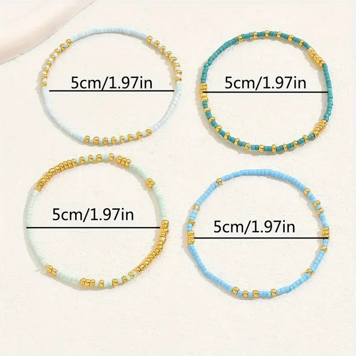 Subtle Turquoise Beaded Bracelet Set