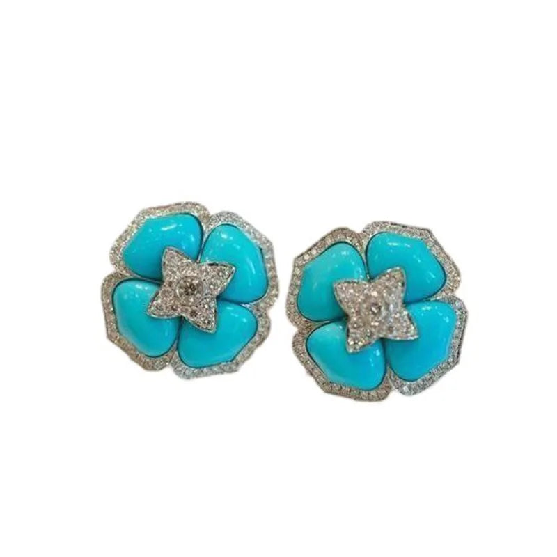 Intimate Turquoise Flower Earrings