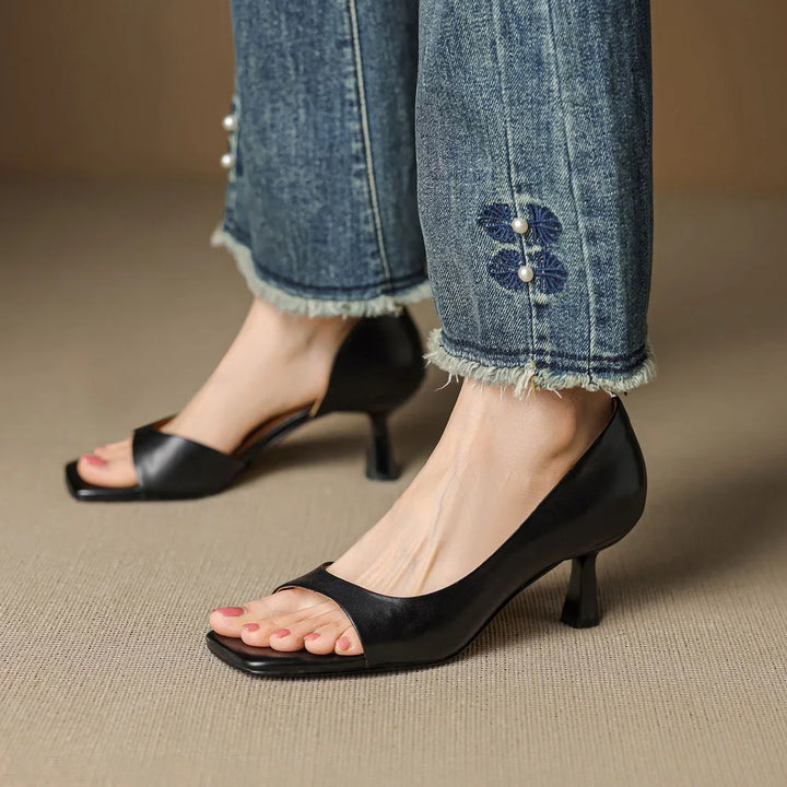 Valenti Leather Heels Red