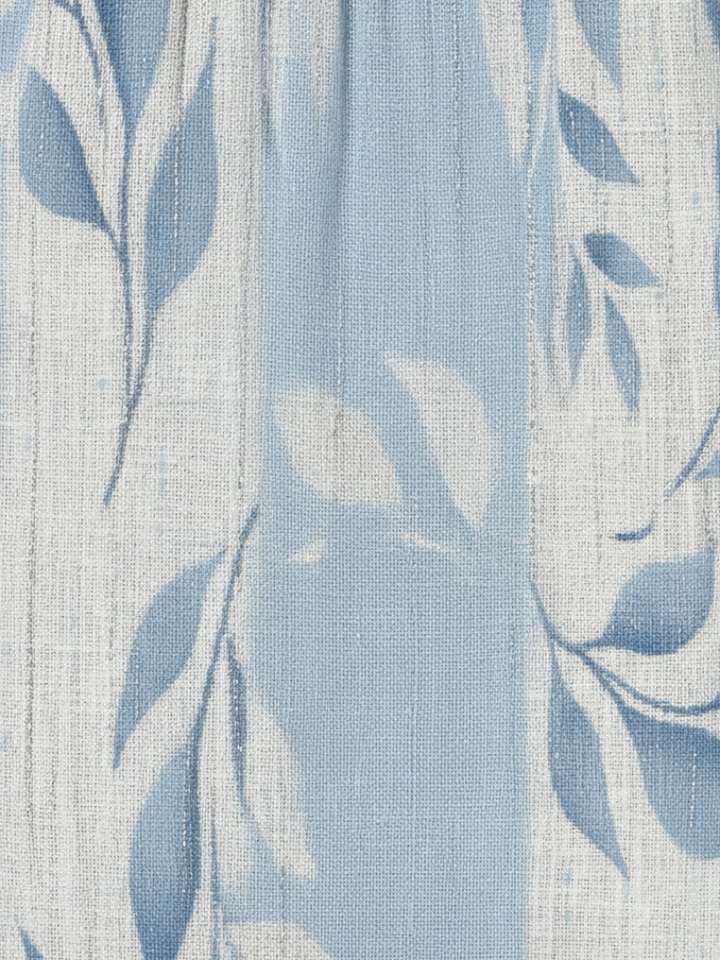 DELACROIX | Midi Dress Blue with Leaf Pattern Solene