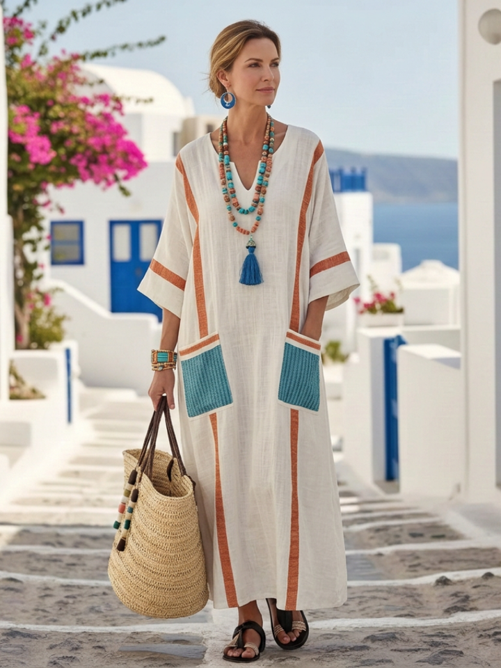 DELACROIX | Maxi dress with three-quarter sleeves Noemi
