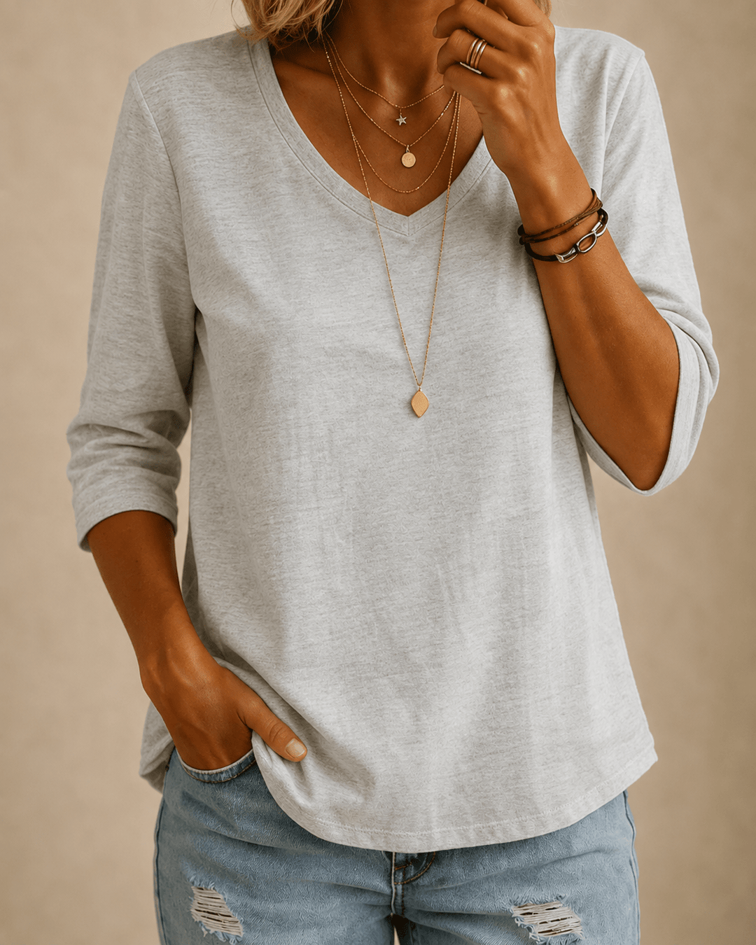 Aster | Classic V-Neck T-Shirt