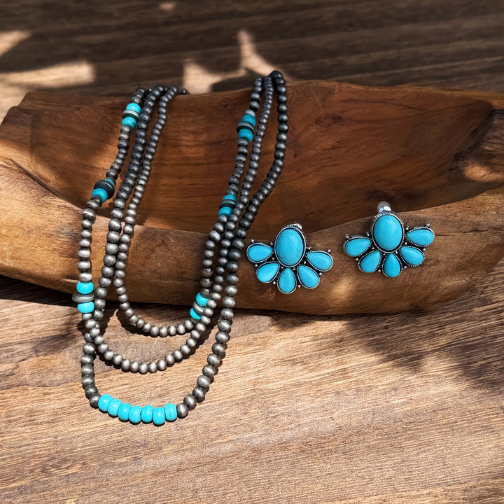 Elegant Turquoise Necklace & Earrings Set
