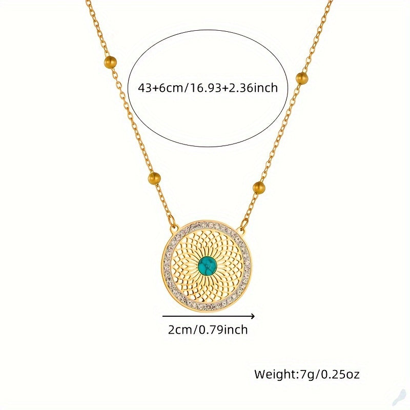 Elegant Turquoise Medallion Jewellery Set