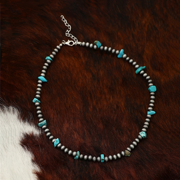 Classic Round Turquoise Beaded Necklace