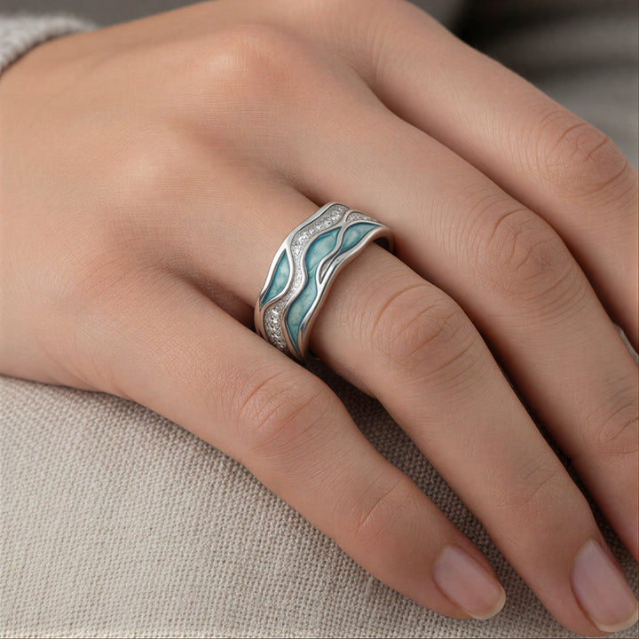 Ocean Wave Turquoise Ring