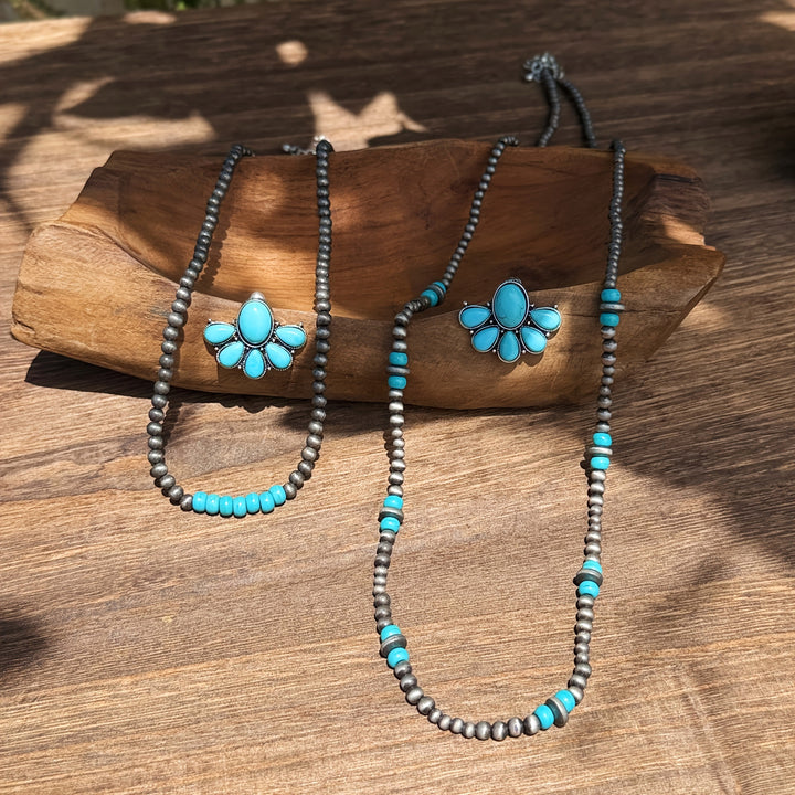 Elegant Turquoise Necklace & Earrings Set
