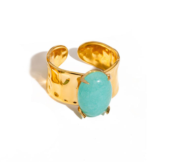 Amazonite Blue Goddess Ring