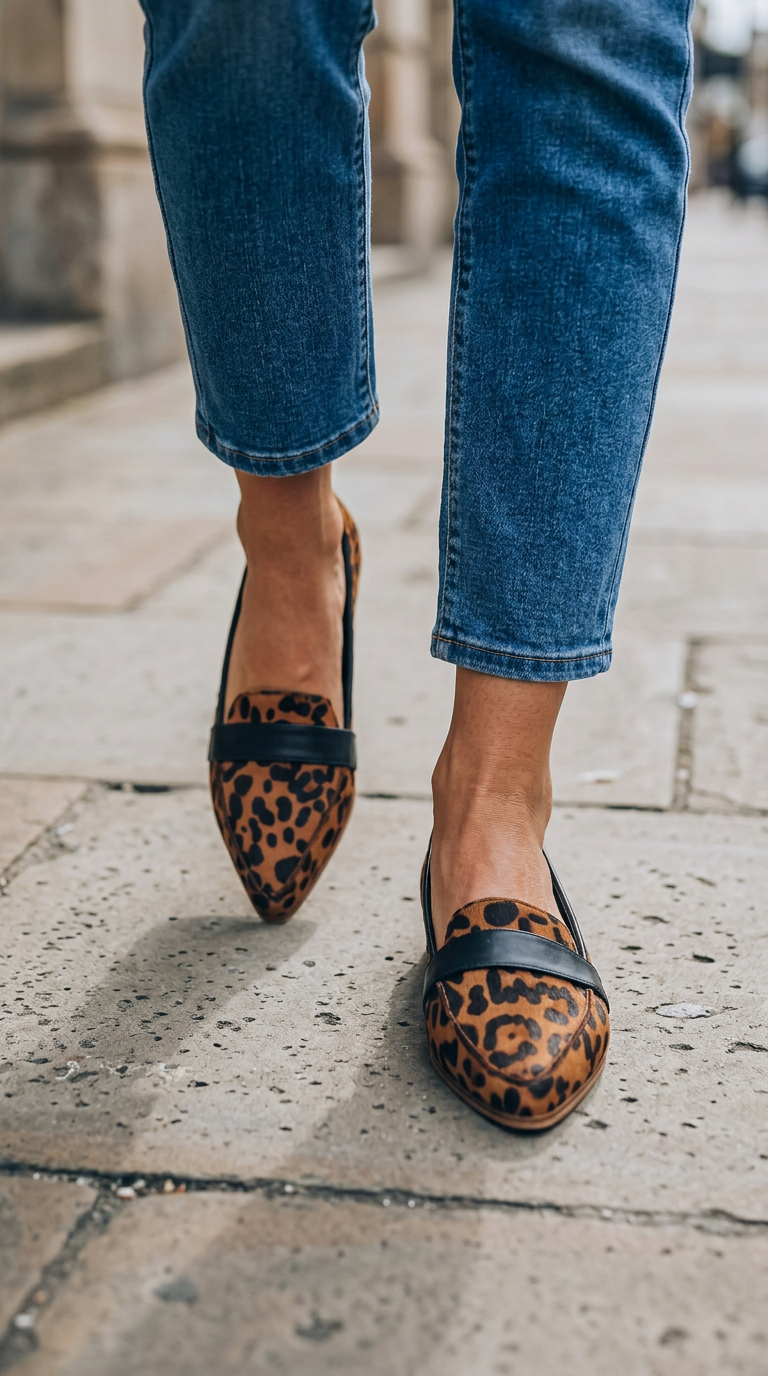Pointed Moccasin with Strap over the Foot