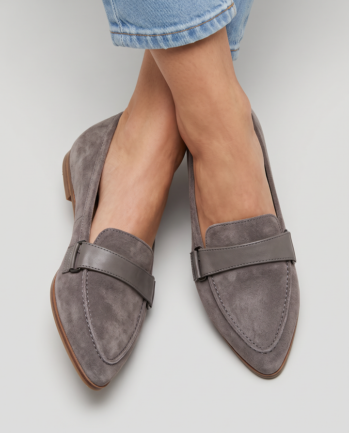 Pointed Moccasin with Strap over the Foot