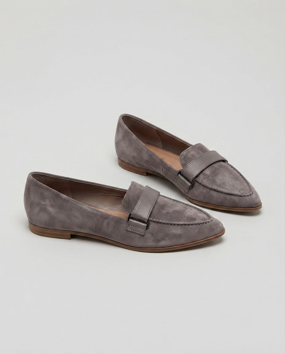 Pointed Moccasin with Strap over the Foot