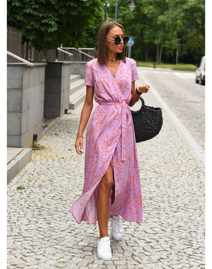 Stylish V-Neck Floral Dress