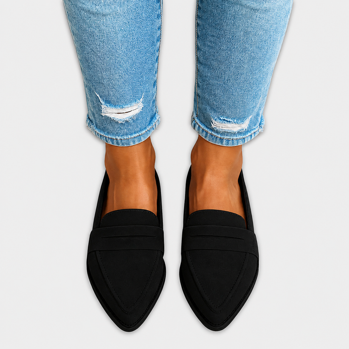 Irene Moccasin — Pointed Toe Suede Effect