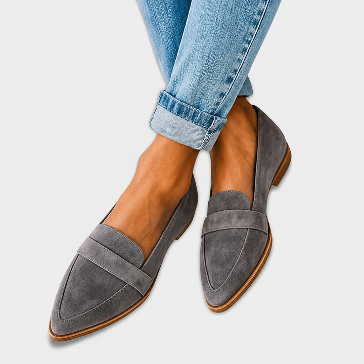Irene Moccasin — Pointed Toe Suede Effect