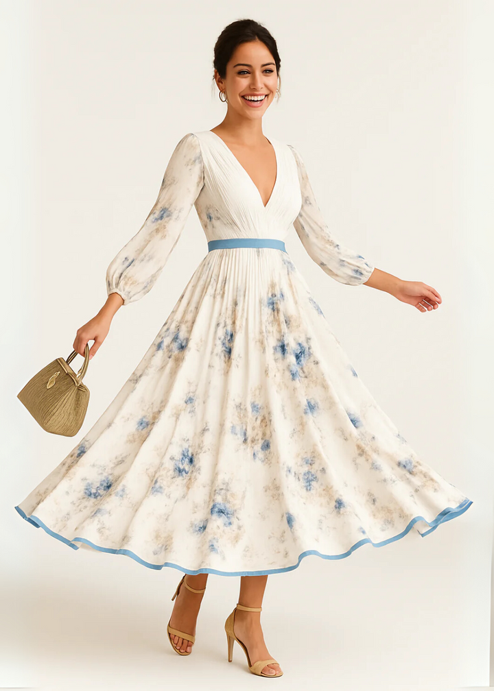 Timeless Pleated Floral Maxi Dress