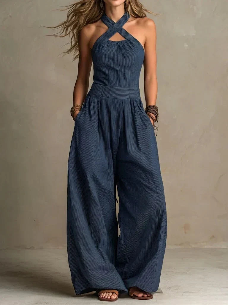 Sienna | Cross-Halter Jumpsuit