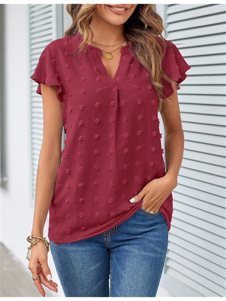 DELACROIX | Chic Patchwork Blouse with Ruffles Kari