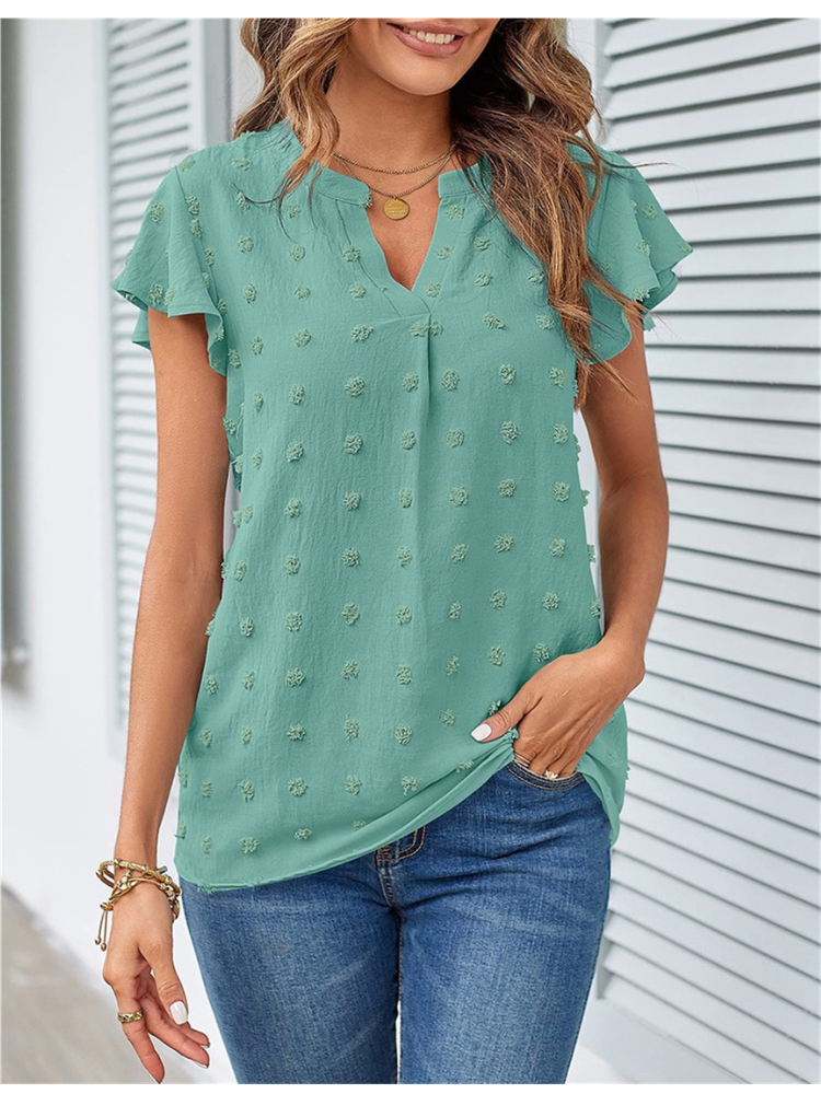 DELACROIX | Chic Patchwork Blouse with Ruffles Kari