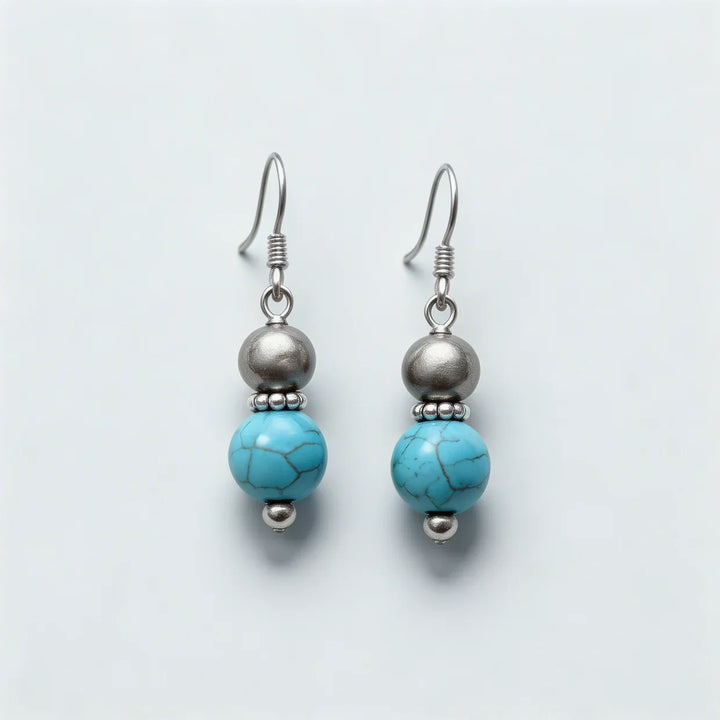 Turquoise Bead Drop Earrings